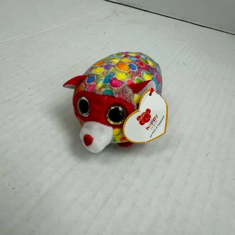 Ty 2019 Rugger Raccoon Beanie Boo Red Glitter Eyes Happy Meal Mcdonalds Toy